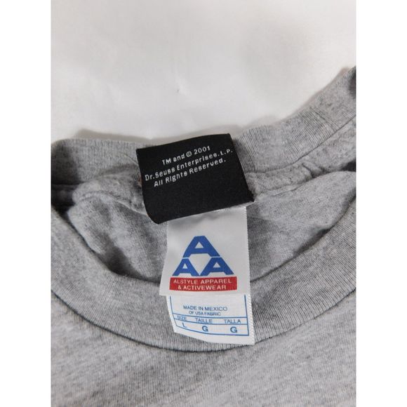 Vintage Y2K 2001 Dr. Seuss How the Grinch Stole Christmas Short Sleeve T-shirt L - Picture 13 of 16